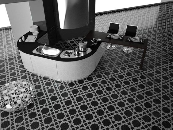 mosaico bisazza decori blanco y negro terra ceramica