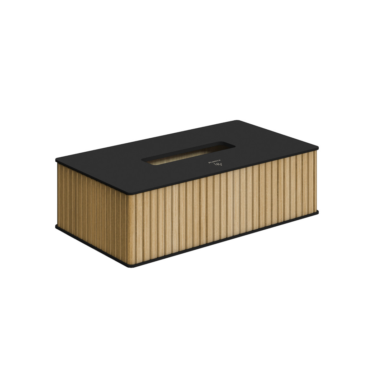 Caja Pañuelos Grande Rellenable, Baño, Dispensador Toallitas Papel, Tapa  Bambú, 10x23x13 cm, Negro y Natural