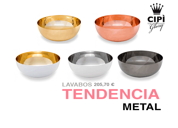 Tendencia metal,los nuevos lavabos de Cipi Italy