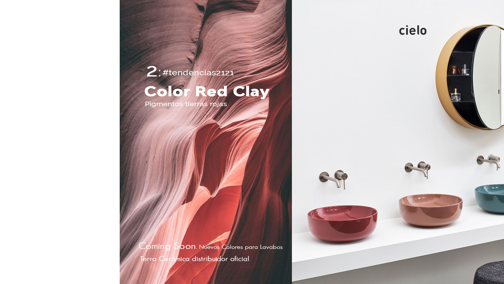 Color Red Clay, el color tendencia que llega a los lavabos.